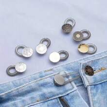 5pcs Random Button Extender For Pants Jeans Free Sewing Adjustable Retractable Waist Extenders Metal Buttons Waistband Expander - Multicolor - View 1