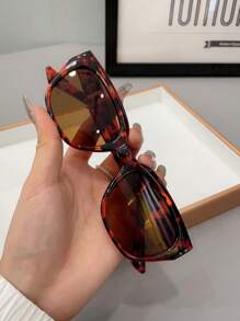 1pc Ladies' Square Fashion Glasses Suitable For Daily Wear, Travel And Parties - Multicolor - View 9