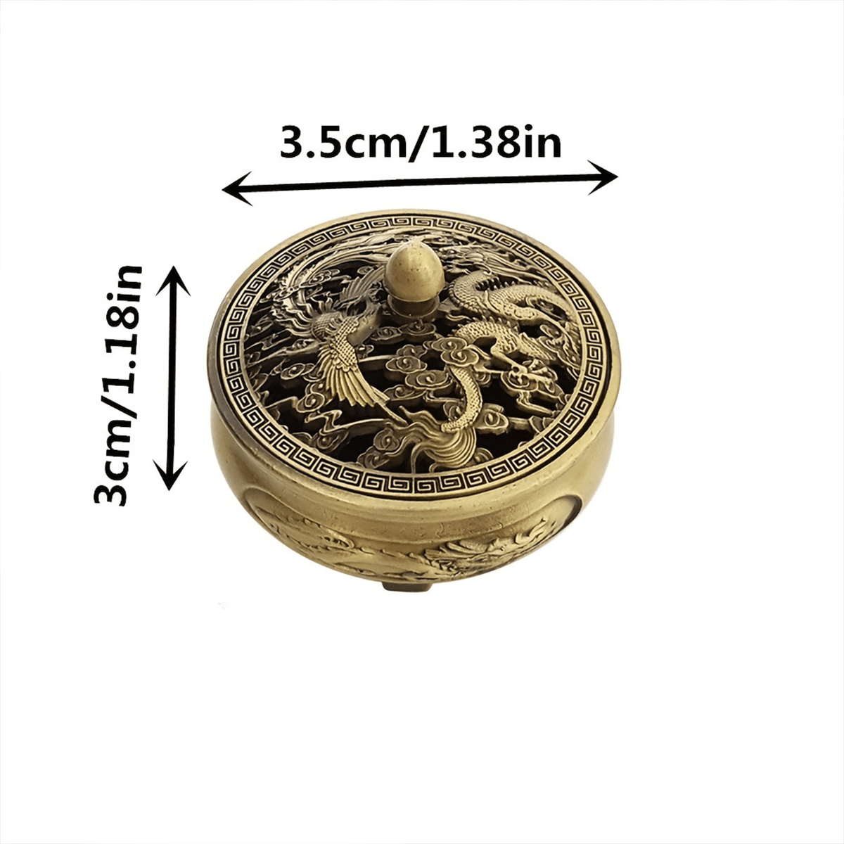 1pc Dragon And Phoenix Small Incense Burner, Incense Cone Incense