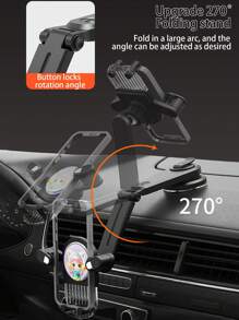 1入隨機卡通亞克力板車用手機架，升級版可調整水平和垂直手機架，適用於車輛儀表板和出風口，與所有手機兼容 - 彩色 - 查看 6