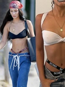 BIONEK 3入組女式十字背g字褲,帶有肋紋字母 - 彩色 - 查看 5