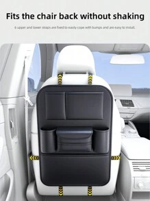 DERANFU 1pc Leather Multifunctional Car Backseat Organizer With Simple Design, Back Seat Storage Bag For Universal Use