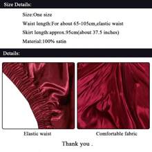 1 szt Burgudnia Panie 95CM Satyna Maks Spódnica midi Długi Sukienki Elastyczny pas Dla Taniec brzucha Przyjęcie księżniczki Cosplay Tańczenie Spódnice
