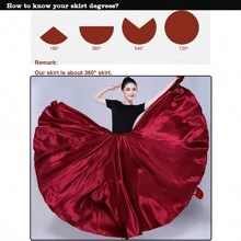 1 szt Burgudnia Panie 95CM Satyna Maks Spódnica midi Długi Sukienki Elastyczny pas Dla Taniec brzucha Przyjęcie księżniczki Cosplay Tańczenie Spódnice