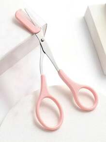 2 Piezas/set Navaja Para Cejas En Forma De Media Luna Con Peine Y Micro Cuchilla, Utilizado Para Recortar Y Dar Forma A Las Cejas - Rosa - Ver 2