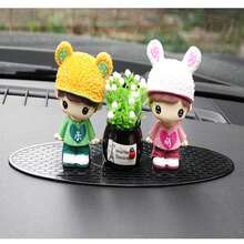 耐高温防滑仪表盘垫，适用于汽车、飞机、游艇、办公室和家庭 - 硅胶垫，适用于眼镜、香水和杂物 - 黑色 - 查看 3