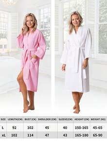 1pc Women's Waffle Plain Mid-Length Bathrobe, Lightweight Waist Tie Bathrobe, Room Decor, Valentines, Couple's Bathrobe - 白色 - 查看 7