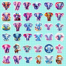 100pcs Cartoon Panda Elephant Stickers, Vinyl Waterproof Stickers For Laptop Skateboard Water Bottles Computer Phone, Cute Animal Stickers For Students Teens - Multicolor - View 4