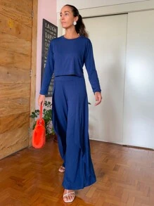 Women Two-Piece Outfits - 藏蓝色 - 查看 2