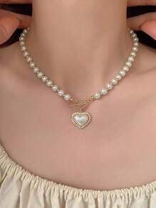 1 件 2024 年新潮流珍珠项链，采用时尚蝴蝶结设计，适合盛装打扮，完美装饰您的领口 - 白色 - 查看 4