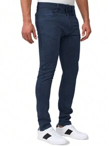 Shendy Vendy Men's Slim Fit Stretch Denim Jeans - 藏蓝色 - 查看 3