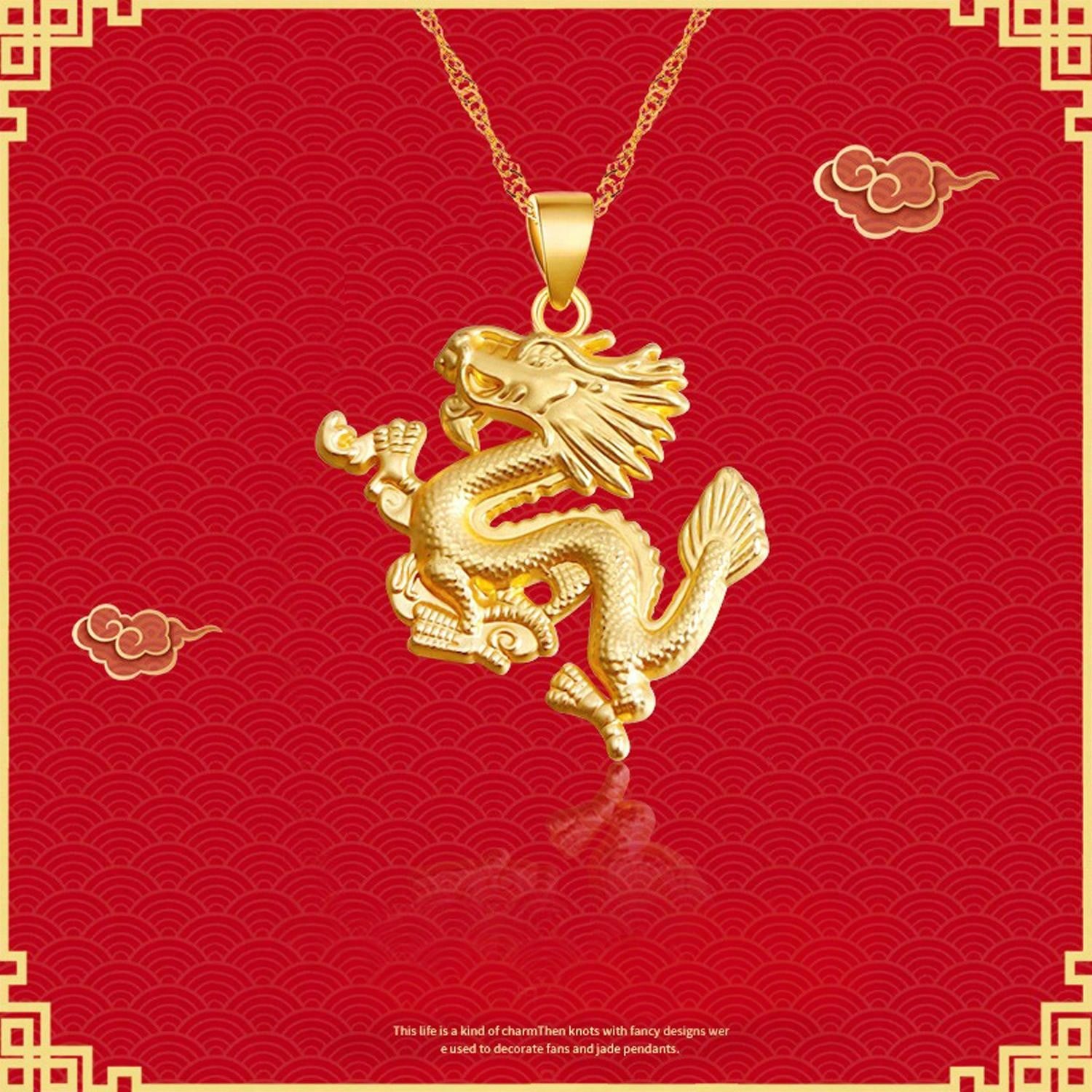 Collar Dragón Llama Unisex - Aleación - Colgante Luminoso - 45cm - Regalo Original