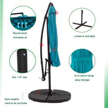 C-Hopetree 10 Ft Offset Cantilever Outdoor Patio Umbrella With Cross Base Stand, Aqua Blue - 水藍 - 查看 4