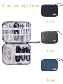 1pc Electronics Accessories Storage Bag, Portable Travel Digital Gadget Organizer Case For Charging Cable, Earphone, Power Bank, Sd Card, Phone, Etc. - Multicolor - View 3