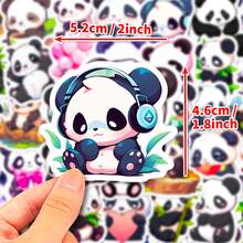 100pcs Cartoon Panda Elephant Stickers, Vinyl Waterproof Stickers For Laptop Skateboard Water Bottles Computer Phone, Cute Animal Stickers For Students Teens - Multicolor - View 5