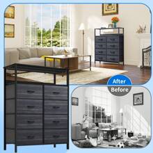 Homnibu 8 Drawers Fabric Dresser For Bedroom With Shelves, Furniture Storage Tower Cabinet For Living Room, Hallway, Closet Halloween Decorations Halloween Costumes Autumn Decor Festival Decor - Black - View 6