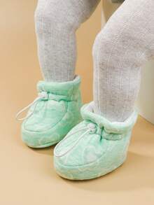 1pair Cute Baby Anti-Slip Warm Floor Socks With Drawstring - Mint Green - View 8