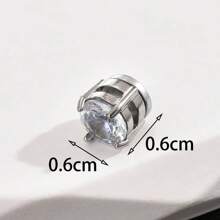 1 Peça Clipe De Orelha Magnético De Aço Inoxidável Com Zircônia Cúbica De 4 Garras Para Uso Diário E De Festival Masculino (adequado Para Orelhas Não Perfuradas)