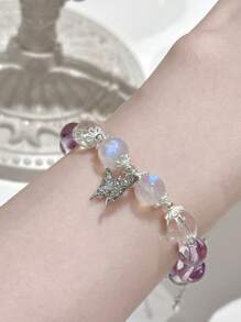 1入組ins風蝴蝶與人工水晶珠編織手鍊,適合作為女性、女友、姐妹、家人的禮物 - 蝴蝶 - 查看 6