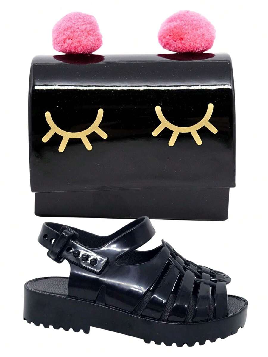 Kids Flat Sandals - 黑色 - 查看 1
