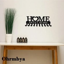 1 Miếng Giá giữ chìa khóa Đối với Giá treo tường vui tươi Nhà  Hộp đựng Trang trí , Kim loại Móc áo Đối với Mặt trước Cửa , Cửa hàng Nhà , Làm việc , Ô tô/xe hơi , Giao thông công cụ Chìa khóa Retro Trang trí - màu đen - Xem 2