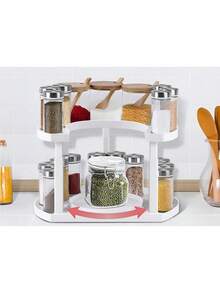 Estante giratorio para especias, organizador de cocina giratorio 360°. - Albaricoque - Ver 3