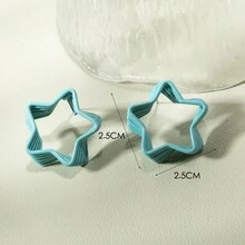 1對3d彩繪可愛星形耳針,適合女性日常佩戴 - 星星 - 查看 6