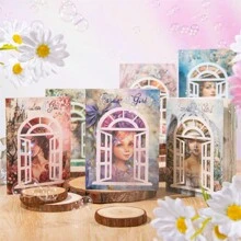 30入/pack復古拼貼裝飾材料紙,適用於剪貼簿和日誌裝飾,花園和女孩系列,歐洲風格 - 綠色 - 查看 6