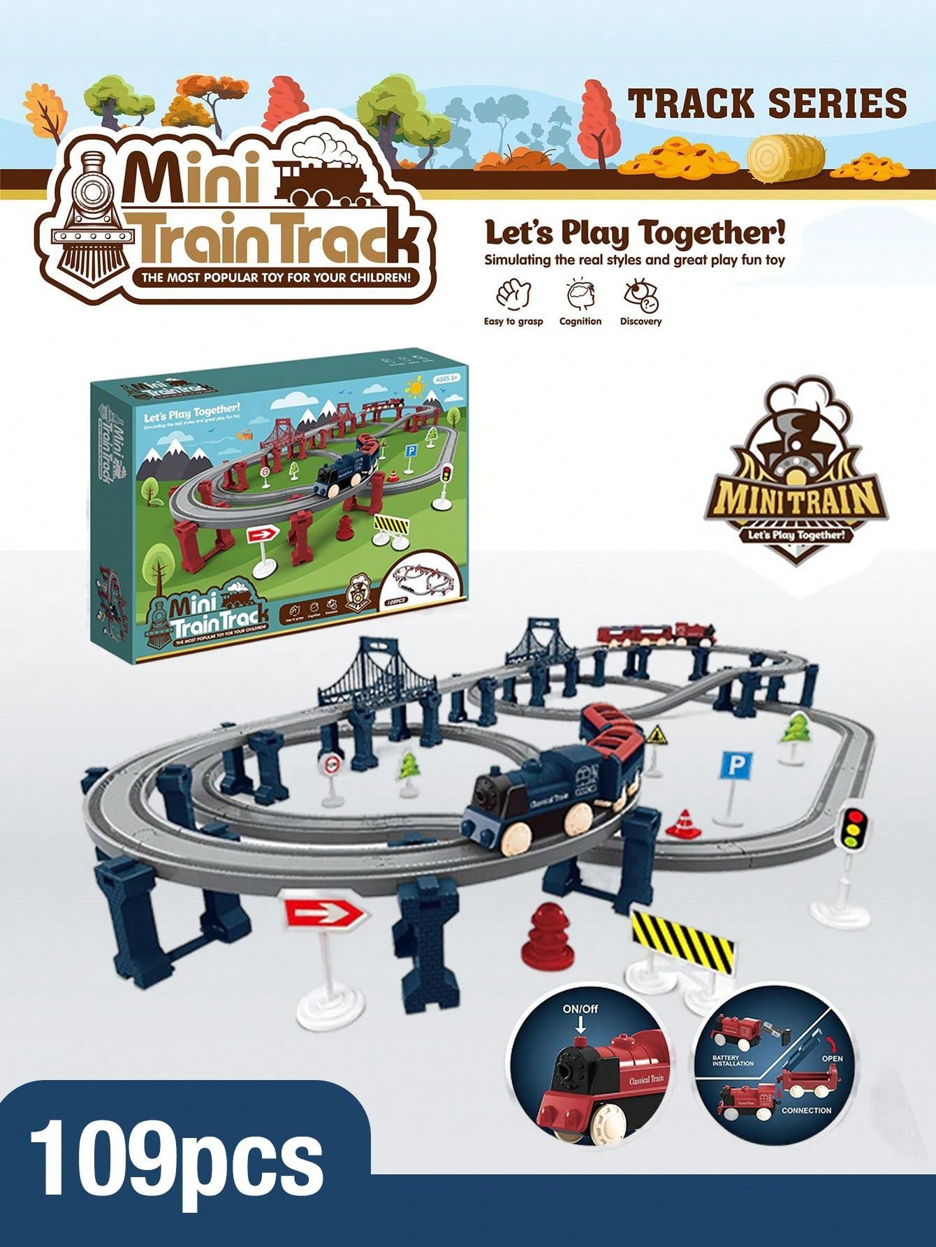 Diy Electric Train Track Set With Assembly Required And Gift Box