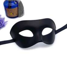 Black/White/Gold/Silver Plain Carnival/Fantasy Mask For Party. - 黑色 黑色 - 查看 1