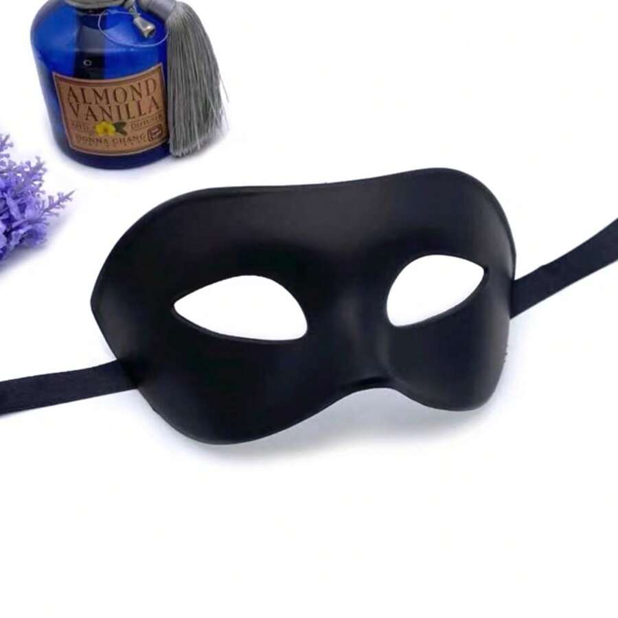 Black/White/Gold/Silver Plain Carnival/Fantasy Mask For Party. - 黑色 黑色 - 查看 1