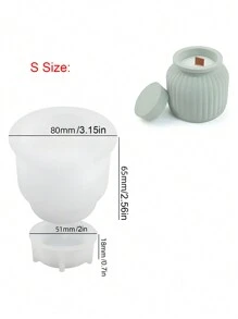 DIY Striped Scented Candle Cup Silicone Mold With Cover Storage Box, Resin Casting Mold, Concrete Plaster Molding