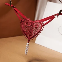 Sexy Herzstickerei Perle Massage Neuer Stil Heiße Frauen Dessous Tanga
