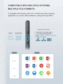 Rapoo 3 trong 1 Bút 2.4G Không dây Mini Mạnh mẽ PPT Bài thuyết trình Hẻo lánh Với Bút Laser - màu đen - Xem 4