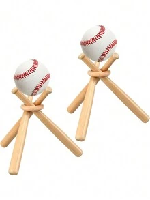 Bate De Béisbol Miniatura De Artesanía De Madera Con Soporte Para Exhibición - Amarillo - Ver 7