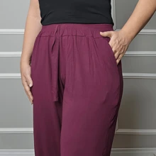 Plus Size Pants - MARINHO/VINHO/VERDE - 查看 9