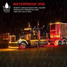 12v-24v 6led燈拖車側標識燈,防水表面安裝照明通用指示燈前後尾燈 - 紅色 - 查看 7