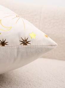 Miater 1入裝金箔星月紋絨面墊套,裝飾用 - 紫紅色 - 查看 4