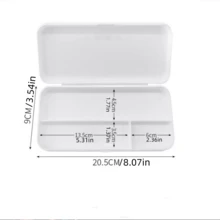1pc Pencil Cases Pens Storage School OfficeSimple Matte Transparent Plastic Box FrostedWhite Stationery Supplies - Blue - View 5
