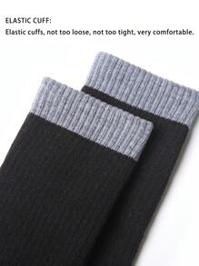 6 双超值男士厚款徒步袜 - 柔软温暖舒适冬季中筒袜日常穿着徒步、骑行和跑步 - 黑色 - 查看 7