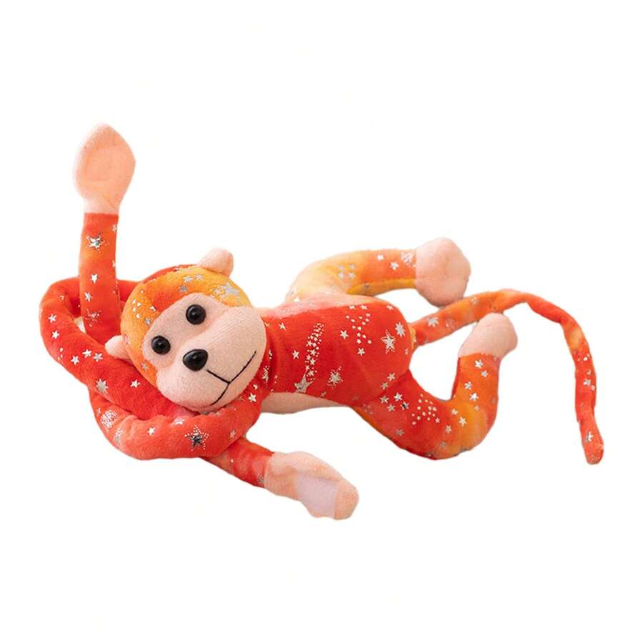 Colorido Juguete De Peluche De Mono Relleno Con Brazos Largos - Rojo - Ver 1