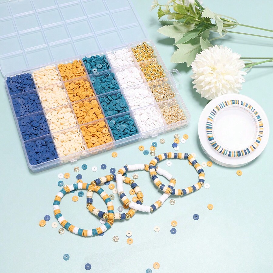 24 Grids Clay BeadsDark Retro Style Bracelet Making Friendship Bracelet