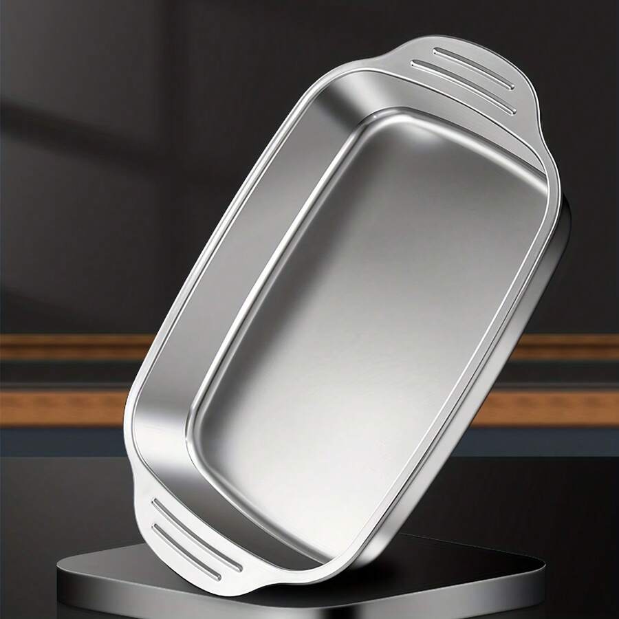 1pc, Stainless Steel Baking Sheet , Deep Baking Pan With Handles, Cookie Sheet, Baking Trays