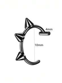 1pc Gothic Style Stainless Steel Lip Ring, No Piercing Needed, Ideal For Men And Women To Wear To Parties And Banquets - Yellow Gold - View 10