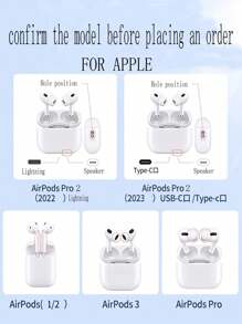 Silicone Protective Cover Compatible With Apple Airpods1/2, Pro, Wireless Earphone Case, Solid Color Soft Shell Compatible With 3rd Generation Case