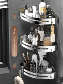 Edelstahl Aufbewahrungseckregal Fürs Badezimmer Mit Hoher Tragfähigkeit