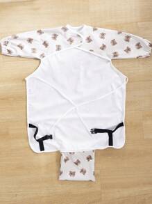 嬰兒餵食圍兜長袖,防水圍兜