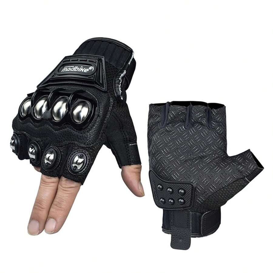 CHCYCLE Fingerless Motorcycle Gloves For Men And Women,Half Finger Motorbike Gloves For BMX ATV MTB Riding, Road Racing, Cycling, Climbing, Motocross Summer Breathable - Black - View 1
