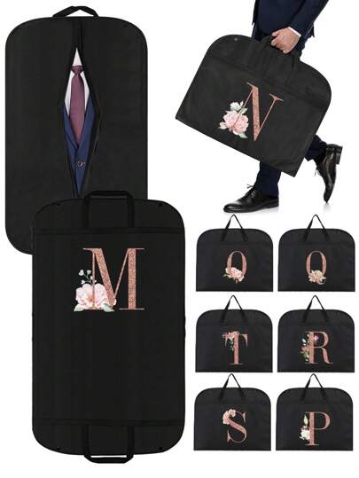 Portable Dustproof Clothing Covers Nonwovens Waterproof Clothes Dust Cover Tote Bags Rose Gold Initials A To Z Letter Pattern Clothes Dust Case Dress Protector Garment Bags Outdoors Close Organizer Dress Cover Suit Coat Storage Bag Garment Bags Wardrobe Hanging Garment Protector Cover Bag Travel Essentials Ladies Travel Organizer Travel Accessories For Men Father For Business Trip School Organizer Bags Teacher Storage Bagsclothes Storageclothes Organizercloset Organizer Organization And Storage Organizer Storage Containersorganization And Storage Organizer Storage ContainersFor Home BedroomDormfor Closet StorageHanging ClothesDressesShirts Coats For Closet Storage