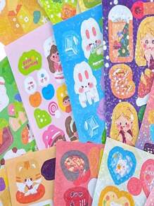 20pcs Random Non-Repeating Stickers, Cheap Cute Gukka Stickers For Diy, Korean Style Laser Stickers (Color/Design Random) - Multicolor - View 4
